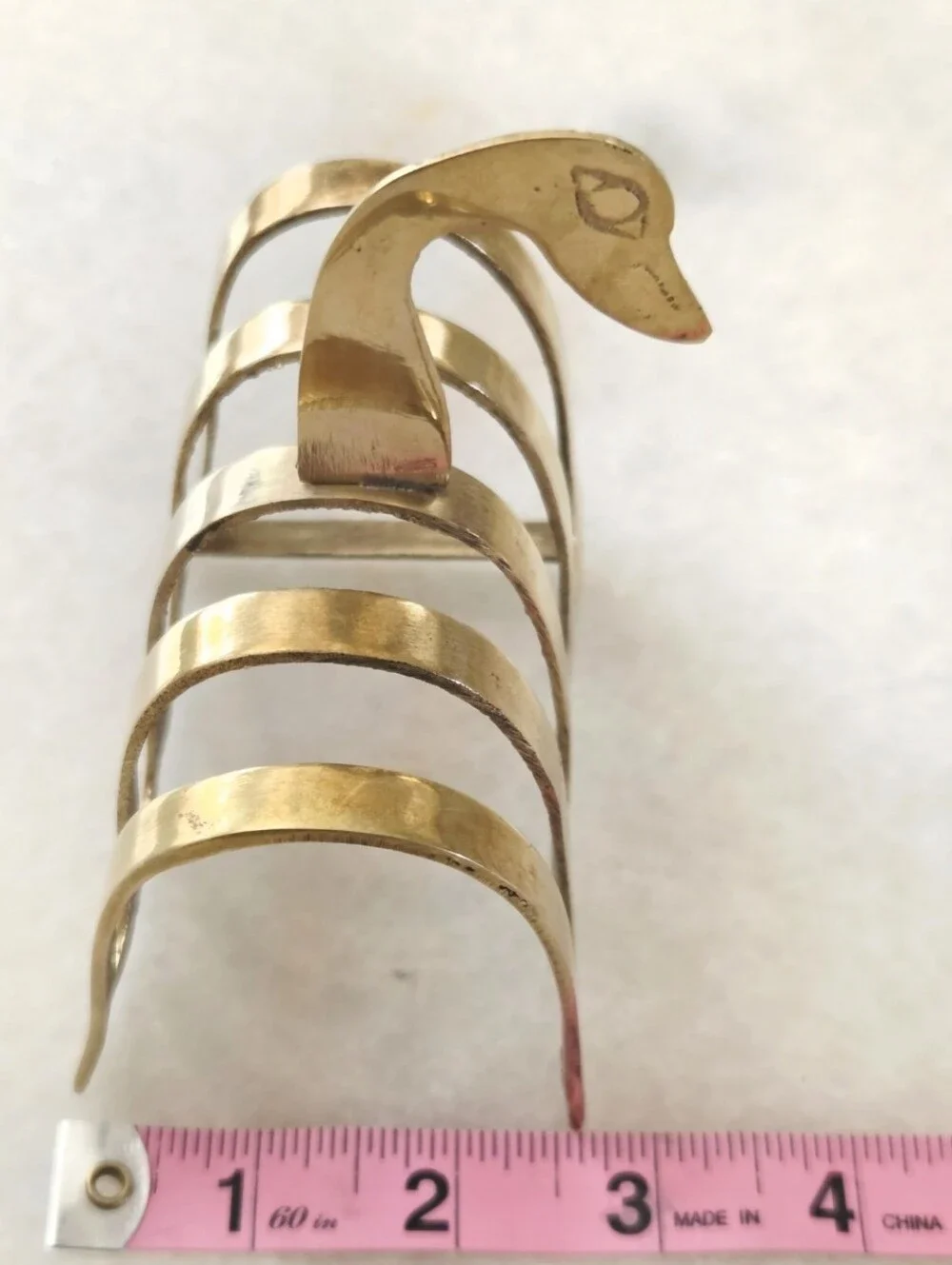 Vintage Englush Traditional Brass Swan / Duck Letter Holder / Toast Rack